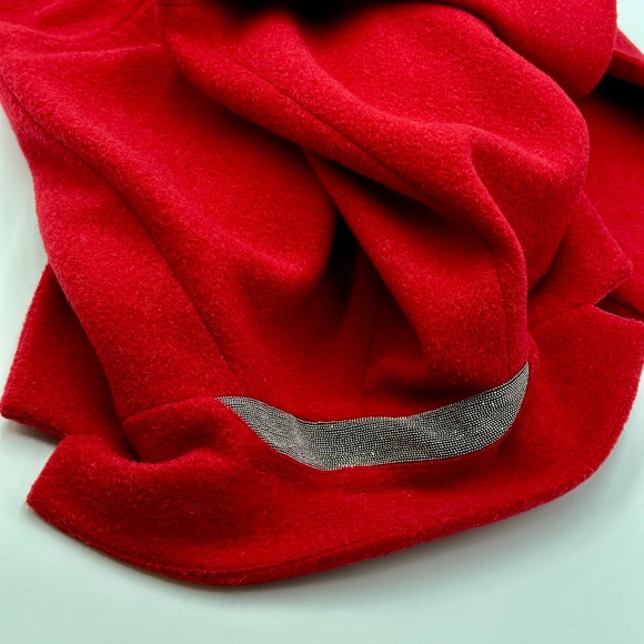 Brunello Cucinelli Womens Monili Collar Poppy Coat WOMENS SZ IT 40 / US 4 - Picture 5 of 16